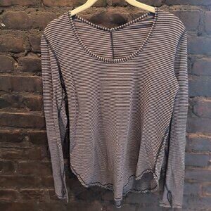Pink and Grey Stripe Lululemon Long Sleeve